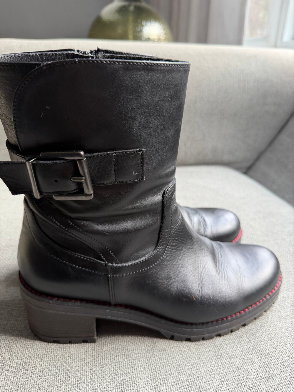 Coach and Four Buckle Ankle Boots Black Women's Sz 8